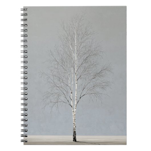 Minimal Birch Tree Soft Gray Notebook Notizblock (Vorderseite)