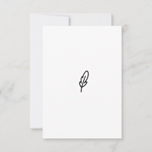 Minimal Bird Doodle Birthday Card Dankeskarte (Rückseite)