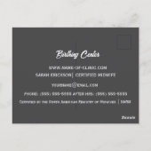 Minimal Birth Doula Newborn Care Design Postkarte (Rückseite)