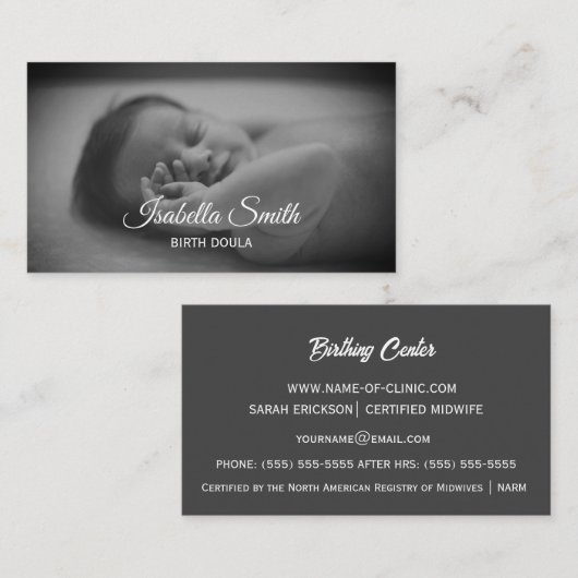 Minimal Birth Doula Newborn Care Design Visitenkarte (Vorne/Hinten)