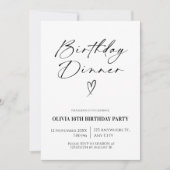 Minimal Birthday Dinner Einladung (Vorderseite)