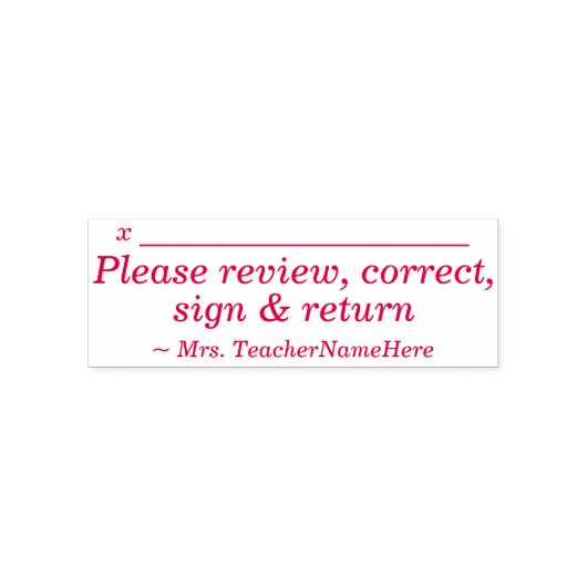 Minimal "Bitte überprüfen, korrigieren, unterzeich Permastempel (Design)