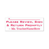 Minimal "Bitte überprüfen, unterzeichnen und sofor Permastempel (Design)