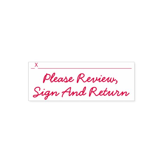 Minimal "Bitte überprüfen, unterzeichnen und zurüc Permastempel (Design)