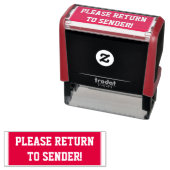 Minimal "BITTE ZURÜCK ZUM SENDER!" Briefmarke Permastempel (Beispiel)