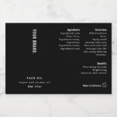 Minimal Black 2oz Dropper Bottle Waterproof Label Lebensmitteletikett (Einzelnes Label)