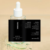 Minimal Black 2oz Dropper Bottle Waterproof Label Lebensmitteletikett