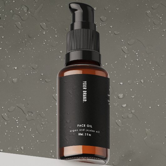 Minimal Black 2oz Dropper Bottle Waterproof Label Lebensmitteletikett