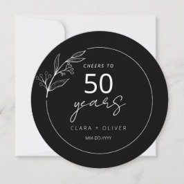 Minimal Black 50 Jahre Hochzeitstag Einladung
