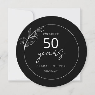 Minimal Black 50 Jahre Hochzeitstag Einladung