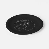 Minimal Black 50 Jahre Hochzeitstag Pappteller (Schrägansicht)