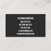 Minimal Black and White Dog Groomer Groovy Visitenkarte (Rückseite)