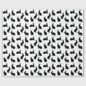 Minimal Black And White Easter Bunny Pattern Geschenkpapier (Flach)