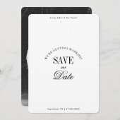 Minimal Black and White Elegant Save the Date Card (Vorne/Hinten)