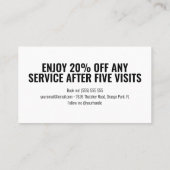 Minimal Black and White Lashes Nails Loyalitätskar Treuekarte (Rückseite)