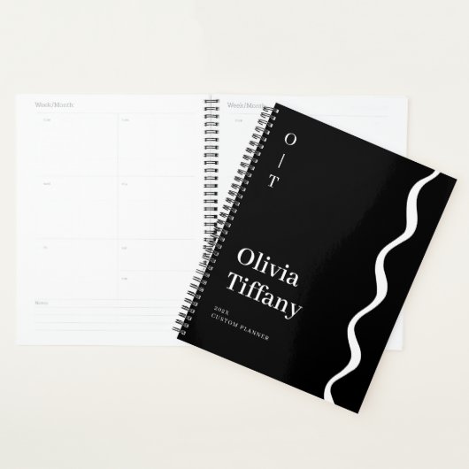 Minimal Black and White Personalized Name Year Planer (Anzeige)