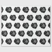 Minimal Black and White Rose Pattern Geschenkpapier (Flach)