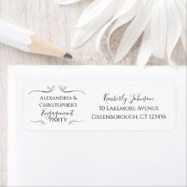 Minimal Black and White Script Engagement Party