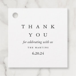 Minimal Black and White Wedding Thank You Geschenkanhänger