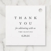 Minimal Black and White Wedding Thank You Geschenkanhänger (Rückseite)
