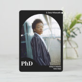 Minimal Black Arch Foto PhD Abschluss Ankündigung (Stehend Vorderseite)