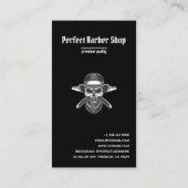 Minimal Black Beard Razors Logo Trendy Barbershop Visitenkarte (Rückseite)