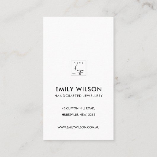 MINIMAL BLACK BLUSH RECTANGLE DANK IHNEN LOGON VISITENKARTE (Rückseite)