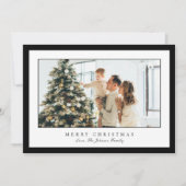 Minimal Black Border Foto Elegante Weihnachten (Vorderseite)