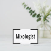 Minimal Black Border Mixologist Business Card Visitenkarte (Stehend Vorderseite)