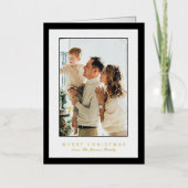 Minimal Black Border Photo Elegant Christmas (Vorderseite)