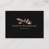 Minimal Black Botanical Salon Appointment Terminkarte (Vorderseite)