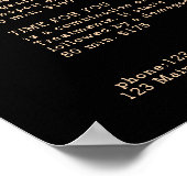 Minimal Black Botanical Salon Price List Poster (Ecke)