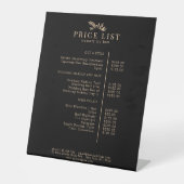 Minimal Black Botanical Salon Price List Sockelschild (Vorderseite)
