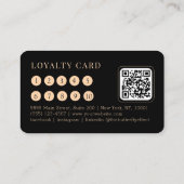 Minimal Black Botanical Salon QR-Code Loyalty Visitenkarte (Rückseite)