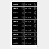 Minimal Black Candle Jar Thin Vertikal wasserdicht Etiketten (Blatt)