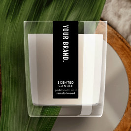 Minimal Black Candle Jar Thin Vertikal wasserdicht Etiketten