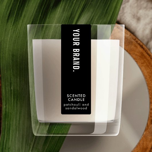 Minimal Black Candle Jar Thin Vertikal wasserdicht Etiketten