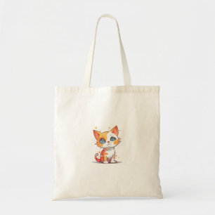 Minimal Black Cat Tote Bag - Cat Mama Geschenk Tragetasche