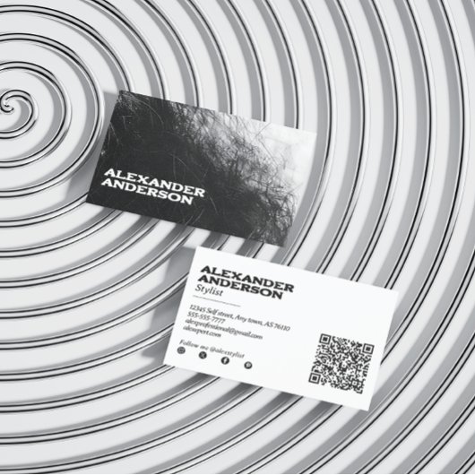 Minimal Black Charcoal Scribble Beruflich Visitenkarte