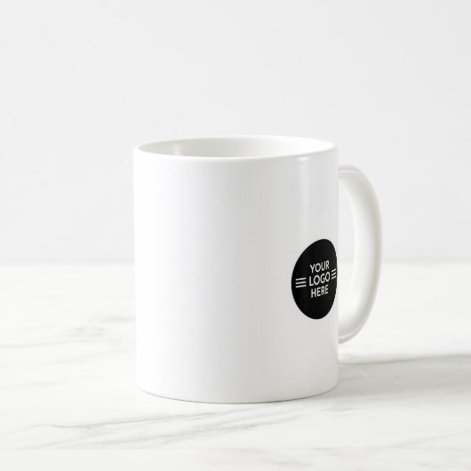 Minimal Black Circle Logo Placeholder | Modern Cus Kaffeetasse (VorderseiteRechts)