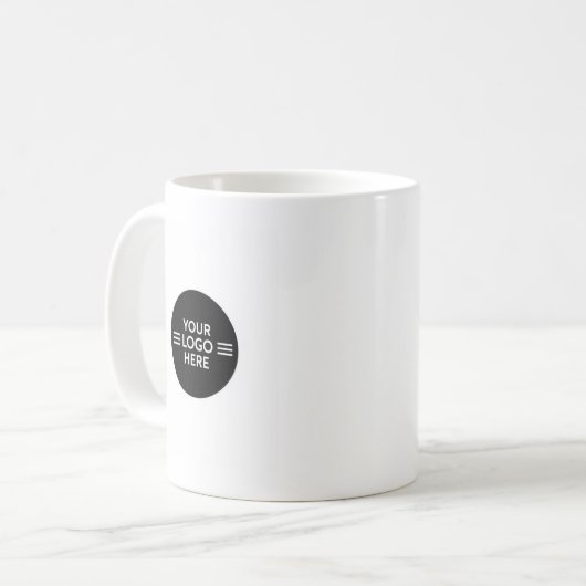 Minimal Black Circle Logo Placeholder | Modern Cus Kaffeetasse (Vorderseite Links)