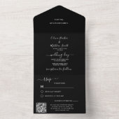 Minimal Black Classic Wedding QR Code UAWG All In One Einladung (Innen Boden)