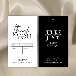 Minimal Black Clothing Labels Boutique Hang Tags