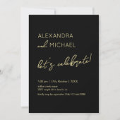 Minimal black Elegant Engagement Typography Einladung (Vorderseite)