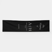Minimal Black Fabric Wedding Welcome Banner (Horizontal)