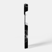 Minimal Black Floral Line Art iPhone Hülle (Linke Seite)