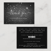 Minimal Black Glitzer Vielen Dank für die Bestellu Visitenkarte (Vorne/Hinten)