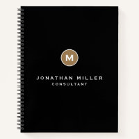 Minimal Black Gold Classic Monogramm