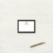 Minimal Black Gold Classic Monogramm Post-it Klebezettel (Auf Schreibtisch)