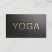 Minimal Black & Gold Embossed Text Yoga Instructor Visitenkarte (Vorderseite)